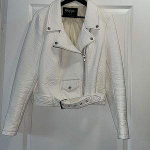 Nasty Gal White Leather Jacket